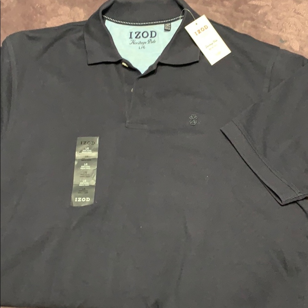 Brand new with tags, dark blue Izod polo shirt